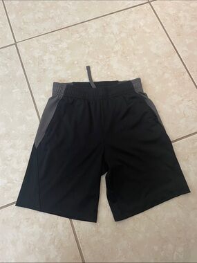 all in motion Black Athletic Shorts with Gray Panels